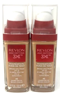 (2) Revlon Age Defying 3X Foundation Sealed 1.0 fl oz 45 - Warm Beige Exp 2/2026 - Picture 1 of 3