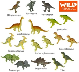 NEW Wild Republic Dinosaur Figurine Tube Collection 12756 T-Rex Triceratops Steg - Picture 1 of 3