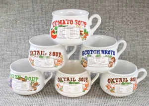 Vintage Henkel Suppe Rezept Schüsseln Tassen x 6 (Huhn, Ochsenschwanz, Pilz, Scotch) - Bild 1 von 11