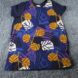 Stan Herman Dress Womens 1X Blue Gold Purple Floral Short Sleeve Shift - Bild 1 von 15