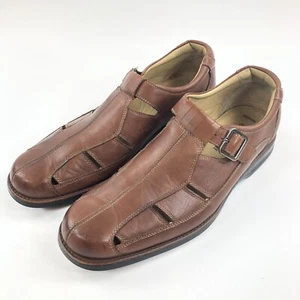 Johnston & Murphy Fisherman Sheepskin Leather Sandals Brown Gladiator 11.5 EUC - Picture 1 of 11