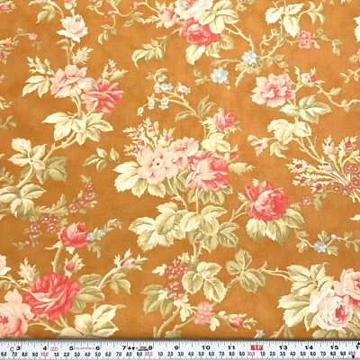 Allspice Tapestry by Joanna Figueroa Moda Floral Brown Cotton by the HALF YARD - Image 1 of 2