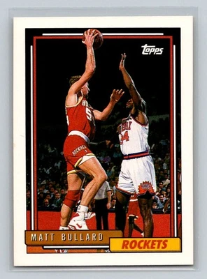 1992-93 Topps #274 Matt Bullard Houston Rockets Basketball Card - Image 1 of 2