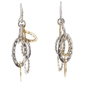 Pendientes colgantes Tacori de dos tonos de oro y plata ovalados - Imagen 1 de 4