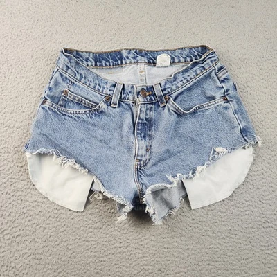 Pantalones Cortos De Colección Levi's Corte *Mujer 26* Azul Naranja Tab Años 90 Denim Shortie Botín Foto 1 de 4