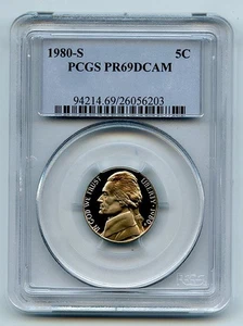 1980 S 5C Jefferson Nickel Proof PCGS PR69DCAM - Picture 1 of 1