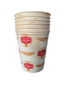 VTG 1960s (6) JUMBO SCHAEFER BEER Dixie Cups INDIANAPOLIS MOTOR SPEEDWAY Logo - Picture 1 of 4
