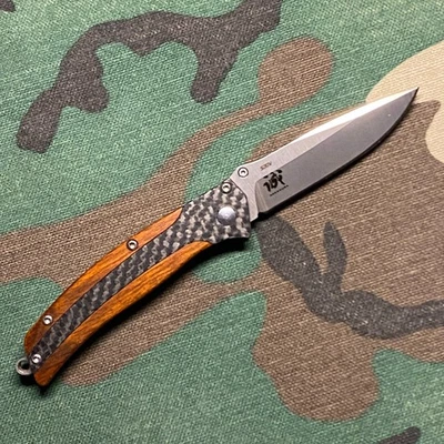 Benchmade 482 Megumi Folding Knife – Carbon Fiber / Cocobolo Handles – Nak-Lok - Image 1 of 4