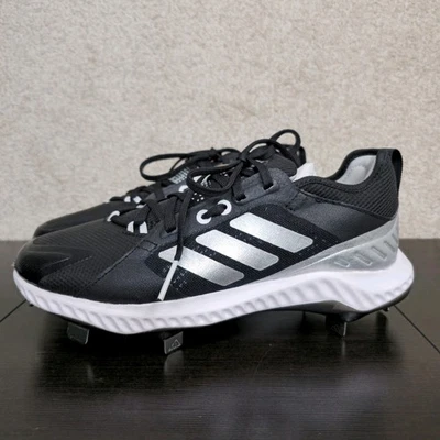 adidas Womens PureHustle Softball Metal Cleats Black White Silver EG5634 Size 7 - Image 1 of 4