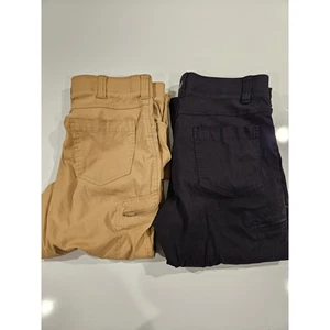 Wrangler Outdoor Cargo Pants Khaki Black Mens 34x32 Nylon Spandex Zip Pockets - Picture 1 of 10