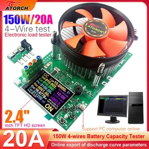 Probador de capacidad de batería 150 W 4 hilos pantalla a color TFT de 2,4 pulgadas tipo CNC electrón - Imagen 1 de 13