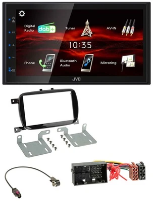 JVC USB Bluetooth MP3 DAB 2DIN Autoradio für Fiat 500X ab 2016 klavierlack schwa - Bild 1 von 4