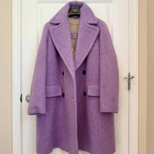NWOT Weekend Max Mara Label-cut Double-breasted Brushed Coat Purple Fall/Winter - Picture 1 of 23