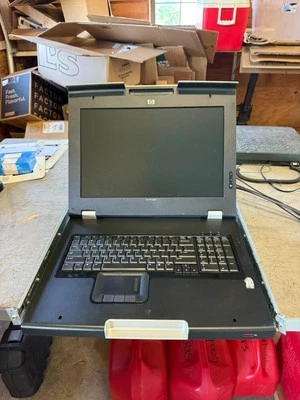 HP TFT7600 G2 KVM Rackmount LCD Console Monitor Keyboard w/AC Adapter & Cable - Image 1 of 4