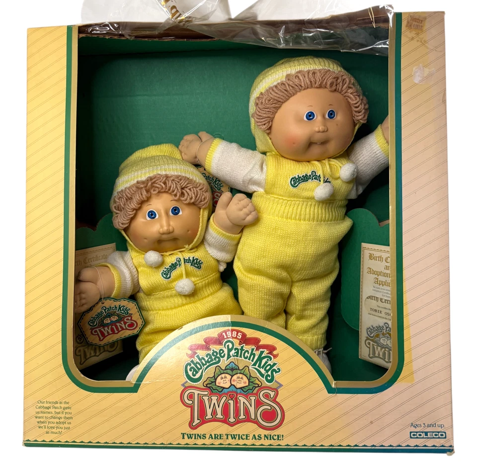 Coleco Cabbage Patch Kids Twins Girl & Boy Doll 3901 1985