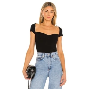 Superdown rachelle knit top black size S | Sweetheart Neck REVOLVE - Picture 1 of 8