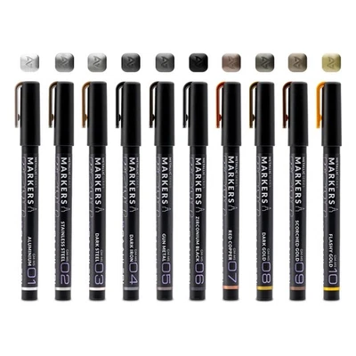 Gaahleri ​​GM-Set Metallic Markers, Water-Based, Ideal for Robot, Car, and Airpl - Image 1 of 4