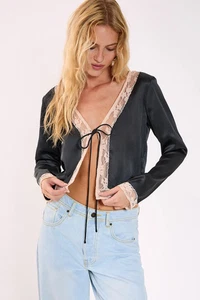 Nastygal Black Blouse Womens Daywear Tops - Picture 1 of 5