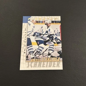 1997-98 MATHIEU SCHNEIDER Pinnacle Be A Player Autograph #206 Maple Leafs - Picture 1 of 2