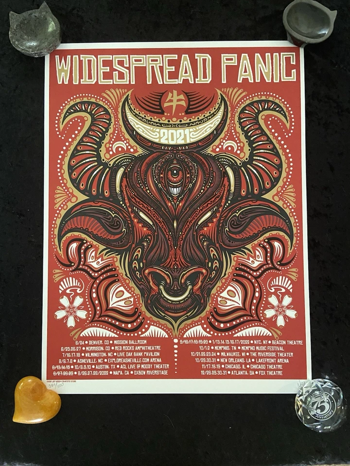 Póster de la gira Widespread Panic 2021 - Jeff Wood - Firmado/Numerado - 389/500 Foto 1 de 1