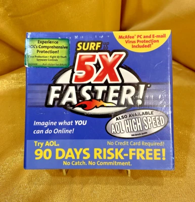 CD disco de prueba gratuito de acceso telefónico de alta velocidad America Online AOL Foto 1 de 3