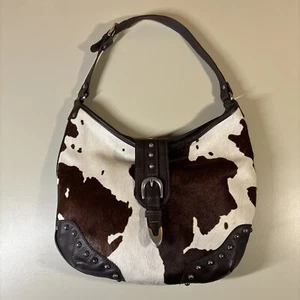 American West Cow Hide Leather Handbag - Picture 1 of 15