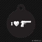 I Love My Desert Eagle Keychain Round With Tab Dog Engraved Many Colors Arms