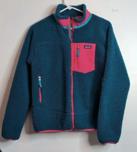 Patagonia Girls' Retro-X Fleece Jacket XXL (14-16) Teal and Hot Pink - Picture 1 of 19
