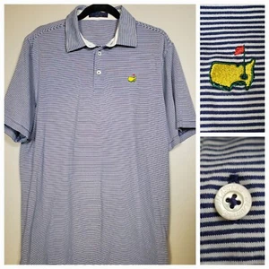 Masters Clubhouse Collection Tight Stripe Performance Golf Shirt Italy Men's L - Picture 1 of 7