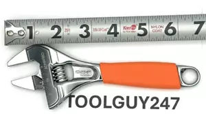 SNAP ON TOOLS NEW ADHWS6 O Orange 6'' Slim Jaw Adjustable Wrench Smooth Jaw - Picture 1 of 11