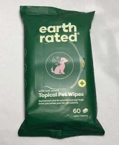 Earth Rated Tropical Pet Wipes Wild Oat Scent For Wrinkles/Skin Folds Cats Dogs - Picture 1 of 2