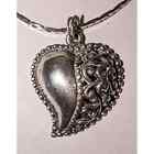 VTG Jezlaine Sterling Silver Puffy Heart Pendant on 23 in 925 Italy Silver Chain