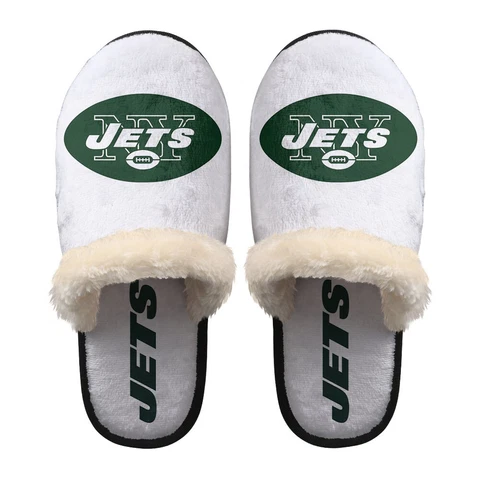 New York Jets House Fuzzy Slippers Indoor/Outdoor Winter Soft Home Slippers Cover