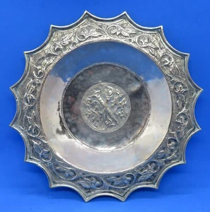 Silver plate electroplate vintage Arts & Crafts antique small alms dish platter - Picture 1 of 9