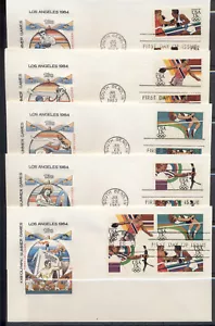 1983 FDC Set of 5 - Scott# 2048-51 - Summer Olympics - Farnam Cachet - Picture 1 of 1