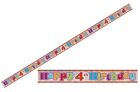 4Th  Reusable Happy 4Th Birthday Banner With A Bling  Sparkle Background