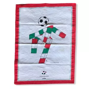 Italia 1990 Ciao Copa Mundial de la FIFA Fútbol Zucchi Algodón Pañuelo Cuello Bufanda - Imagen 1 de 10