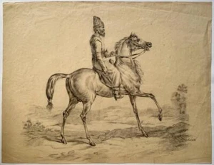 Antique drawing, 1823 - Man in oriental clothes after Carle Vernet - Picture 1 of 3