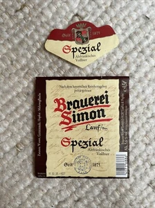 Brauerei Simon Spezial Bier Brauerei Etikett Beer Label Bayern Lauf - Bild 1 von 1