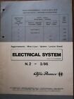 ALFA ROME  MANUEL ELECTRICAL SYSTEM ADDITIF POUR classeur mise à jour 3/ 1986