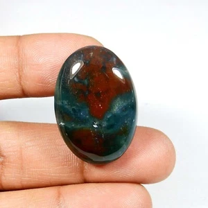 Natural Red Green Bloodstone Gemstone Cabochon 30x20 mm Oval Shape Loose #9671 - Picture 1 of 7