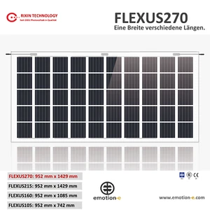FLEXUS270 1957x952x9mm 270W PV Glas Glas Modul emotion-e Solar Terrasse Carport - Bild 1 von 8