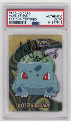 Tarjeta Pokémon Transparente PSA Firmada Tara Sands Bulbasaur 01 TOPPS Serie-2 PC2 Foto 1 de 2