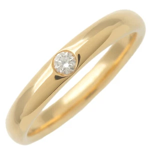 Authentic HARRY WINSTON Round Cut Marriage Ring 1P Diamond K18YG US5.5 Used F/S - Picture 1 of 5