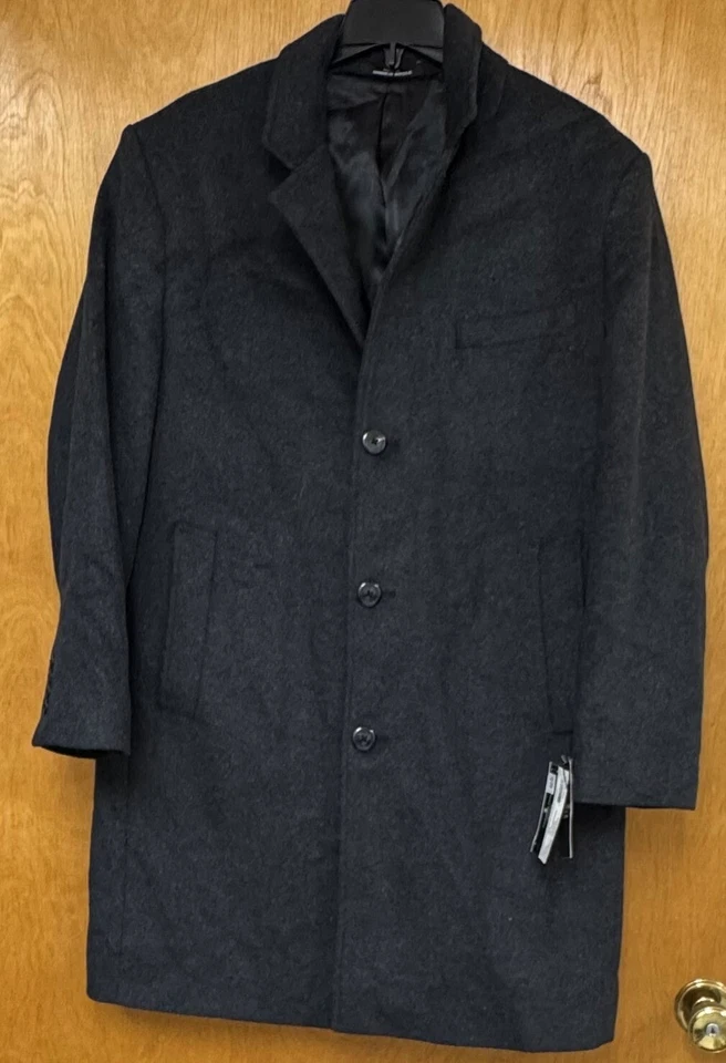 New London Fog Signature Coat Men 40S Charcoal Gray Wool Blend 3 Button NWT $350 - Image 1 of 4