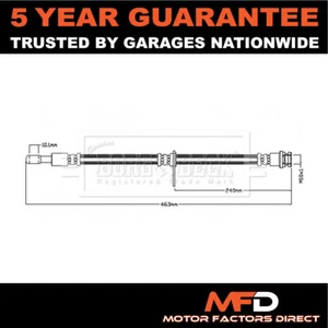 Fits Suzuki Swift 2017- 1.4 MFD Front Brake Hose 5155068R00 - Picture 1 of 4