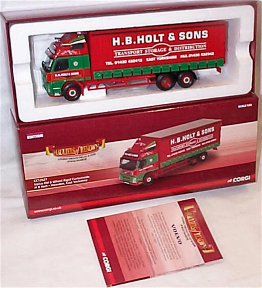 Corgi Volvo FM 6 Wheel Rigid Curtainside H B Holt CC13527 1-50 Scale new in Box - Image 1 of 1
