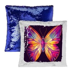 Funda de almohada con bloques de color de lentejuelas - Mariposa colorida - Imagen 1 de 1