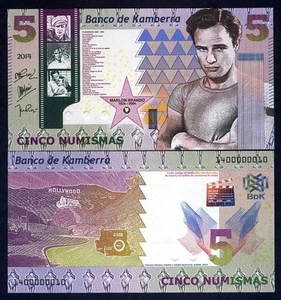 Kamberra, 5 Numismas, 2022, UNC Marlon Brando Upgraded Security Features - Picture 1 of 1
