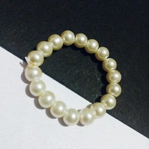 Round shell pearl Water Pearl 8in Beaded Bracelet white loose pearl beads, 6MM - Picture 1 of 9